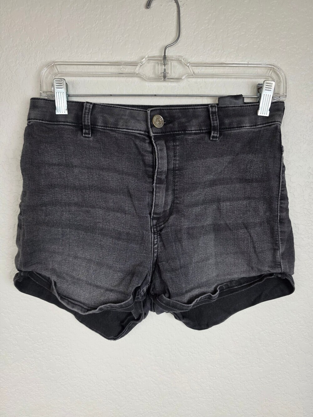 Size 6 Dark Grey Faded Black Stretchy Shorts